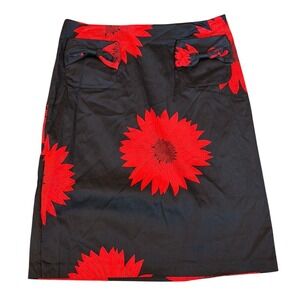 Grace Dane Lewis Workshop Black & Red Floral Bow Skirt – Size 10